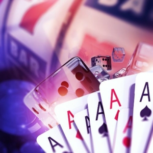 cards with aces facing a table