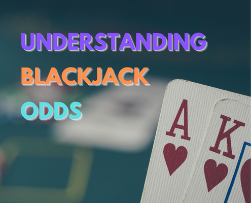 BlackjackOddsImg Understanding blackjack odds text with ace and king of hearts cards