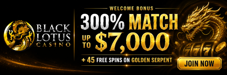 Black Lotus welcome bonus 300% match up to $7,000 plus 45 free spins