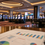 Unbranded Illinois casino floor and revenue-reporting scene