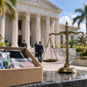 Editorial illustration about Florida illegal gambling case, United States casino and gambling news, and source documents