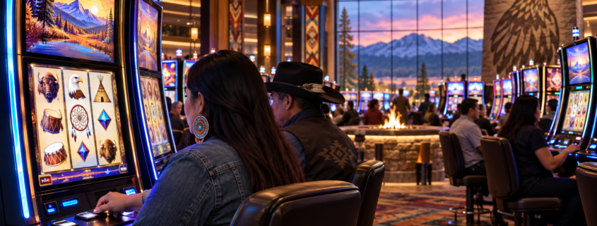 Editorial illustration of Class II gaming technology, tribal casinos, and slot-machine development