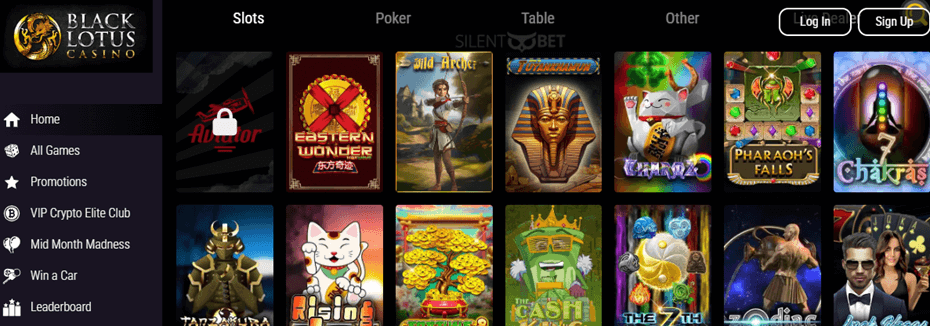 Another view of Black Lotus’s game presentation from Silentbet.