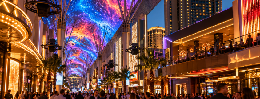 Editorial illustration for Fremont Street Experience CEO Move Brings New Leadership to Las Vegas