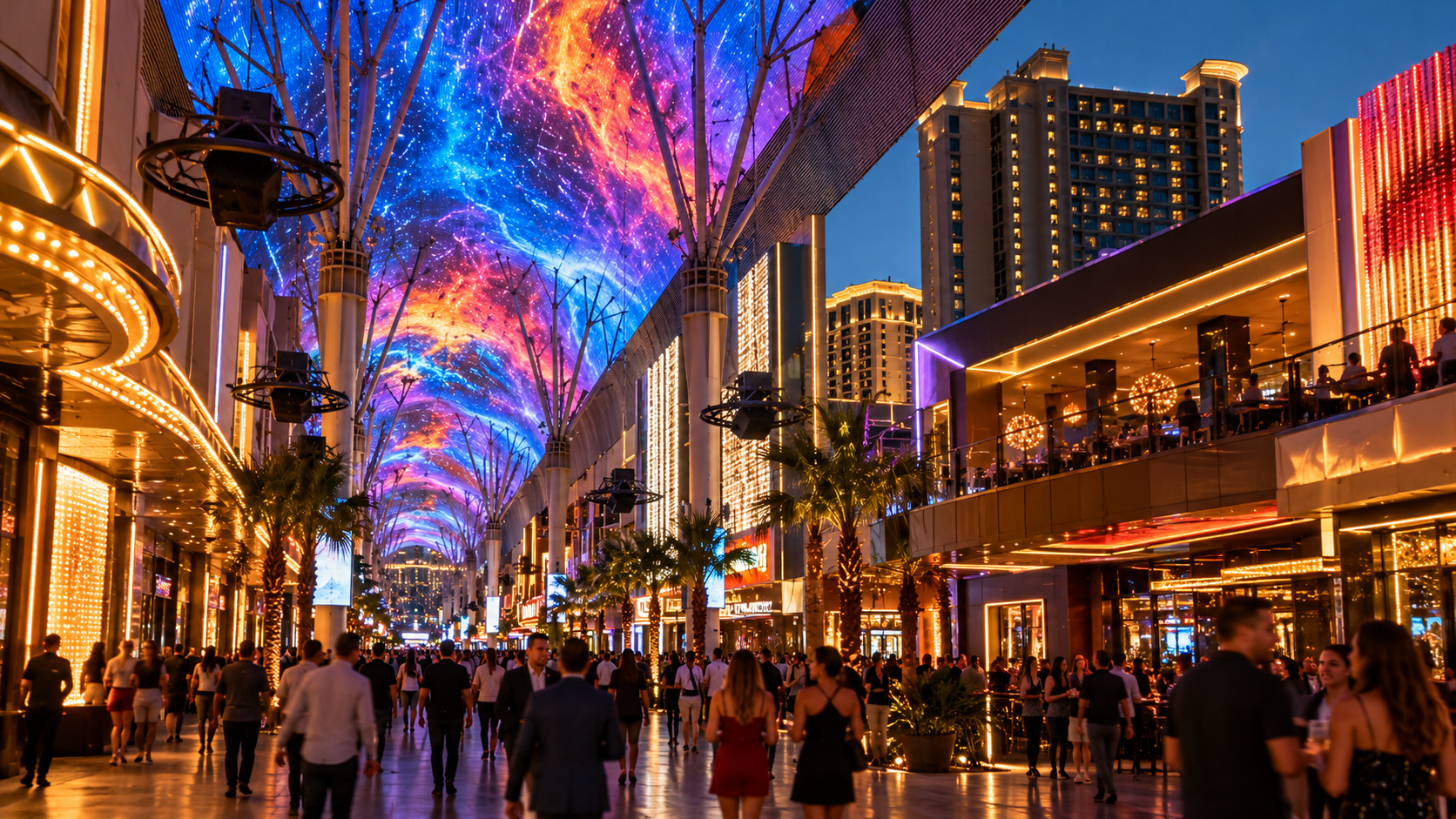 Editorial illustration for Fremont Street Experience CEO Move Brings New Leadership to Las Vegas