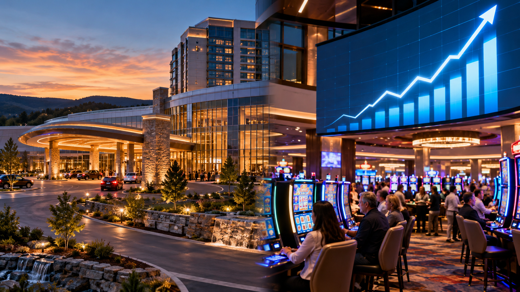 Editorial illustration for New York Casino Revenue Surges After Resorts World Expansion
