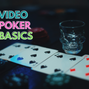 Video poker basics text with 4 poker cards