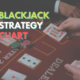 blackjack strategy chart text with brown casino table